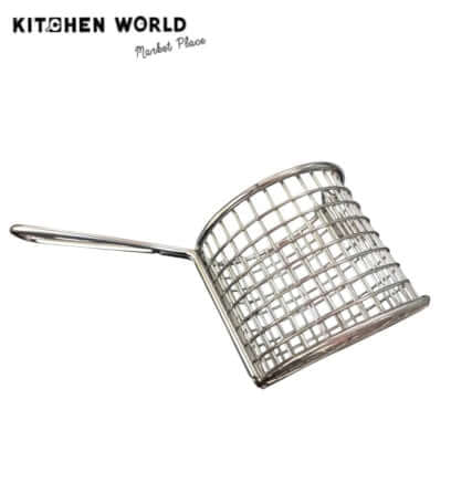 ตะกร้าเสิร์ฟสแตนเลสทรงกลมมีหูจับ KCW CW0193-94 ขนาด 9x8 ซม._3